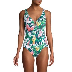 NWT Tommy Bahama Reversible Floral 1pc Swimsuit